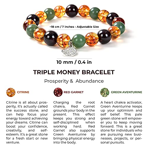 Gift For Her Green Aventurine Bracelet Prosperity Bracelet Money Jewelry Crystal Adjustable Bracelet Gemstone Bracelet