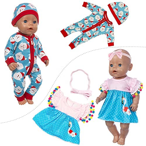 BDDOLL 5 Sets Baby Doll Clothes and Accessories Gift fit 14-16 Inch Newborn Baby Dolls and American 18 Inch Girl Doll Clothes Including Phone Ipad Unicorn Backpack 