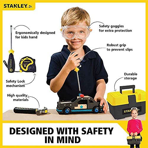 Stanley Jr. Tool Set Ages 5+ - Tool Box and 5 pcs Set of Tools TBS001-05-SY 