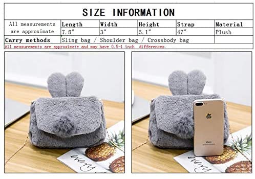 JHVYF Women Cute Plush Crossbody Bag Chic Small Shoulder Purse Cell Phone Wallet For Girls 