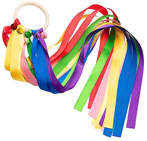 2 Pack Rainbow Hand Kites Ribbon Streamer Runner Waldorf Toys 