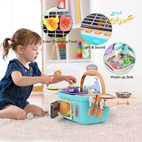 Children Play House Toys Simulation BBQ Grill Toy With Light & Sound Oven Toy 