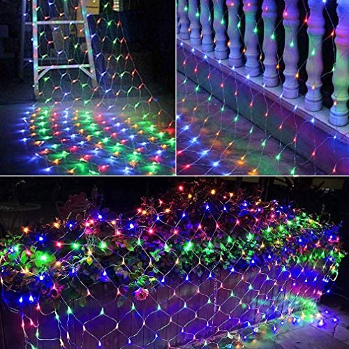 woohaha LED Net Mesh Fairy String Decorative Lights 192 LEDs 9.8ft x 6.6ft with 30V Safe Voltage for Christmas Outdoor Wedding Garden Decorations 192LED, Cool White