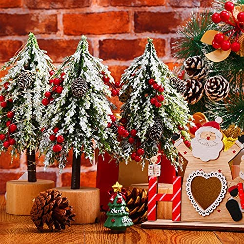 Details about   5/24Pcs Christmas Pine Tree Xmas Mini Snow Trees Tabletop Decor Photo Props 