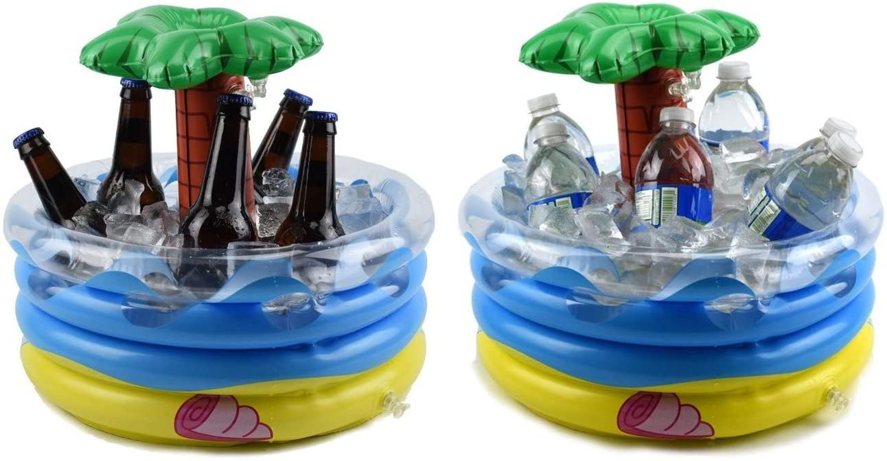 Party Decor Ice Bucket Floating Beer Cooler Palm Tree Inflatable Cooler 