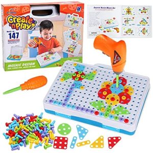 3D Puzzle Mosaic Akokie Montessori Toy with Drill Educational Creative Toy 