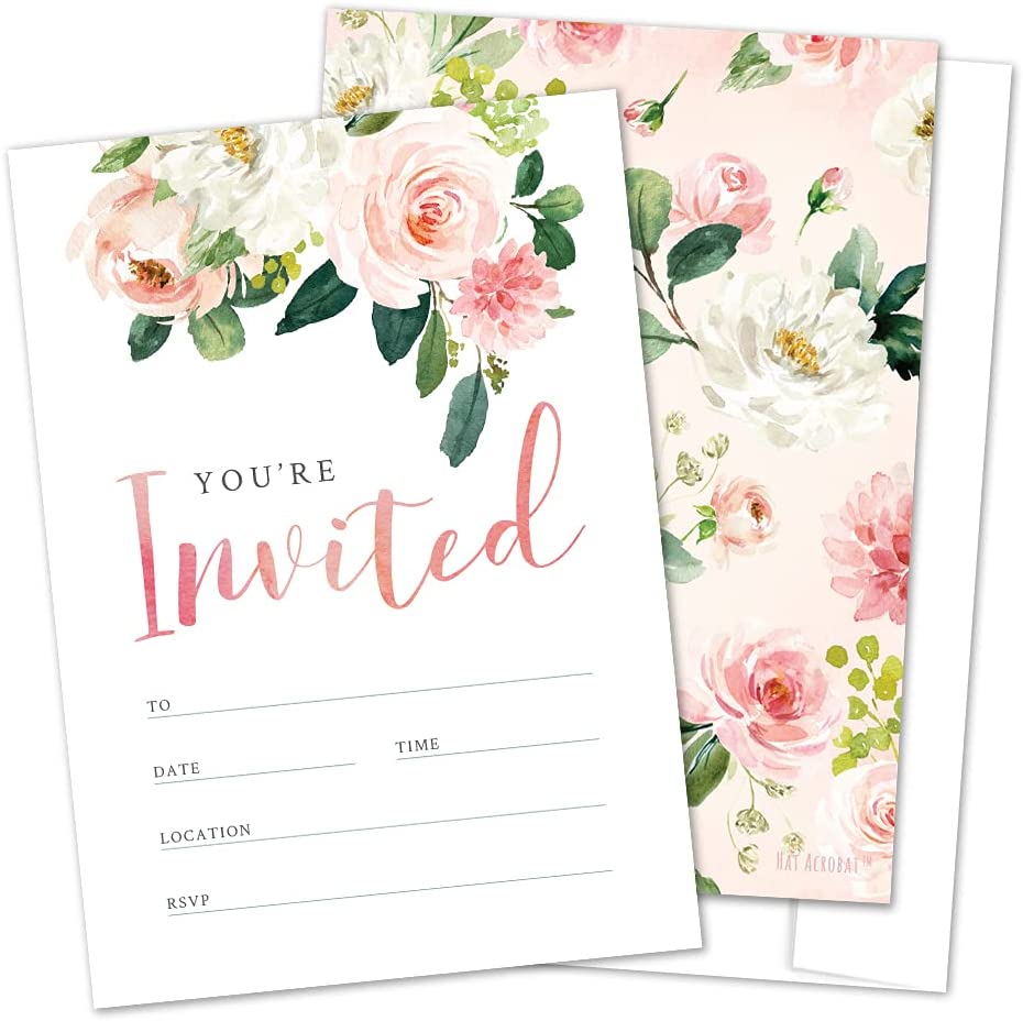 Pack of 25 Paper Place Mats Gorgeous Tropical Watercolor Floral Anniversary Engagement Wedding Parties Easy Cleanup Disposable Luncheon Dinner Table Settings Decor DB Party Studio 17 x 11 Placemats