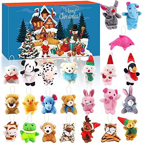 Advent Calendar 2021 for Kids,Set Of 24 Mini Animal Plush Toys,Small Plush  Stuffed Animals for Kids Party Favors,Advent Calendar Christmas 24 Days 