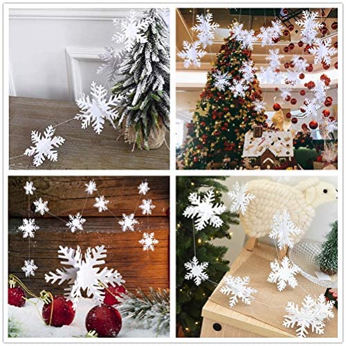 NEW 3D Snowflake Bunting Garland Hanging Christmas Party Decoration 