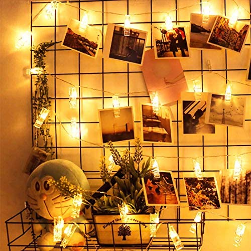 Dopheuor Photo Clip String Lights LED Battery Operated Starry Fairy Copper String  Lights with Clips Warm White for Pictures Bedroom Wall Patio Halloween  Thanksgiving Christmas Party Wedding Décor – Homefurniturelife Online Store