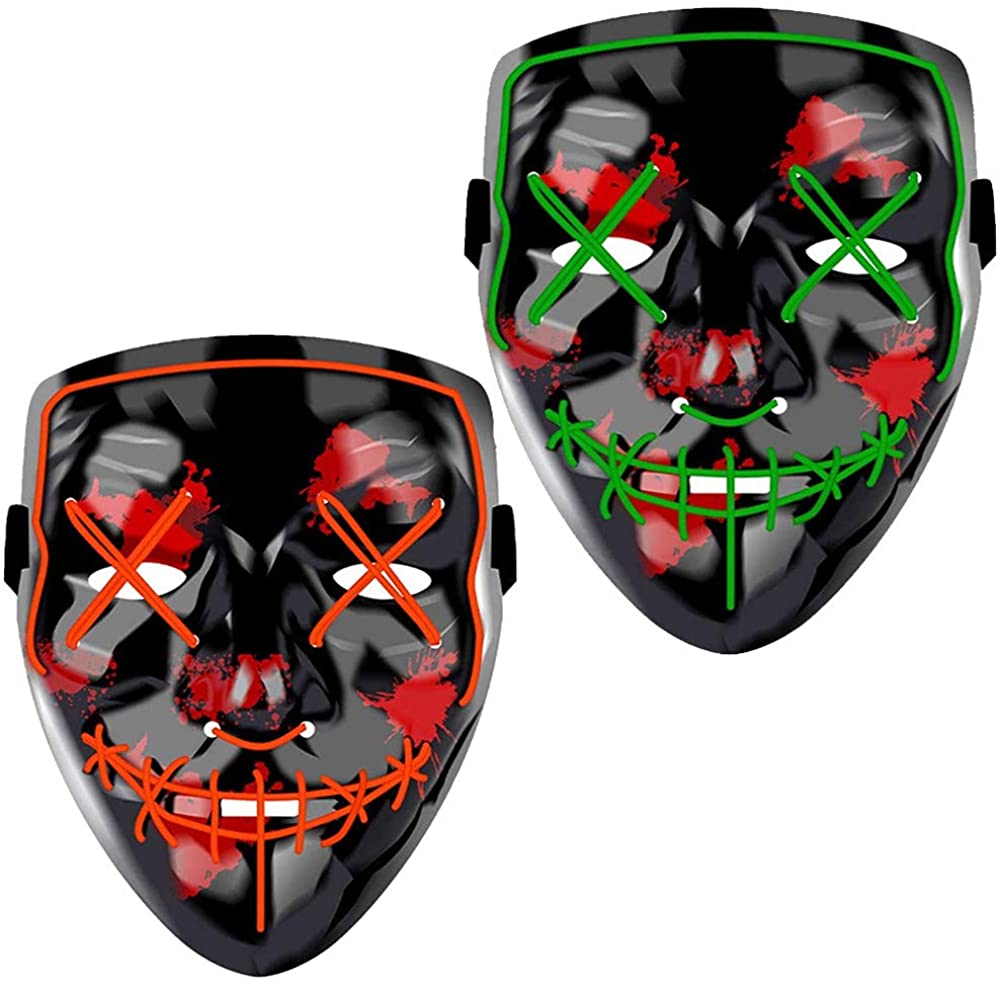 Halloween Mask LED Light Up Mask Scary mask for Festival Cosplay Halloween Costume Masquerade Parties,Carnival 