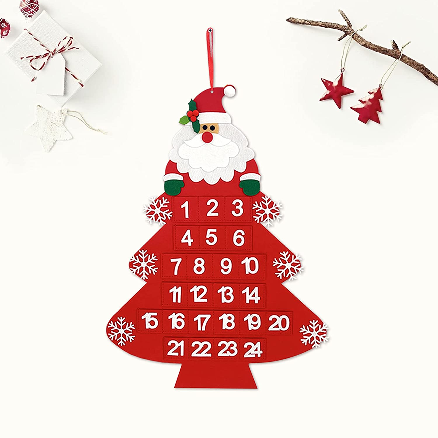人気ブランドの新作 Felt Christmas Tree Wall Calendar Countdown Hanging