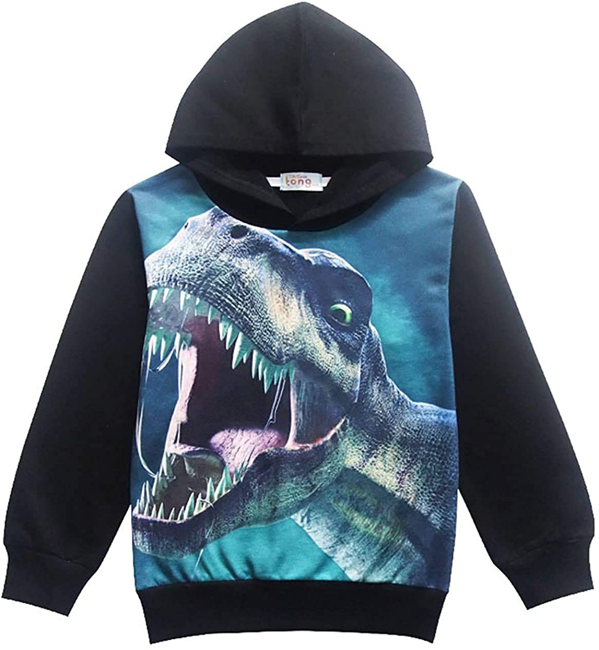 Toddler Boys Sweatshirts Fashion Long Sleeve Truck Dinosaur Crewneck Kids Tops 