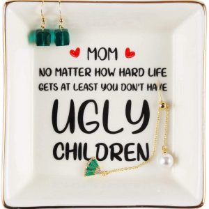 Mom Gifts for Christmas Jewelry Trinket Tray Ceramic Ring Dish Holder Birthday Gifts for Mom Remember That I Love You Mom Mom Gifts Happy Mothers Day from Daughter Son Mom Valentine Gift