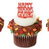 24 Happy Thanksgiving Cupcake Picks Pics Decopic Topper Decoration 