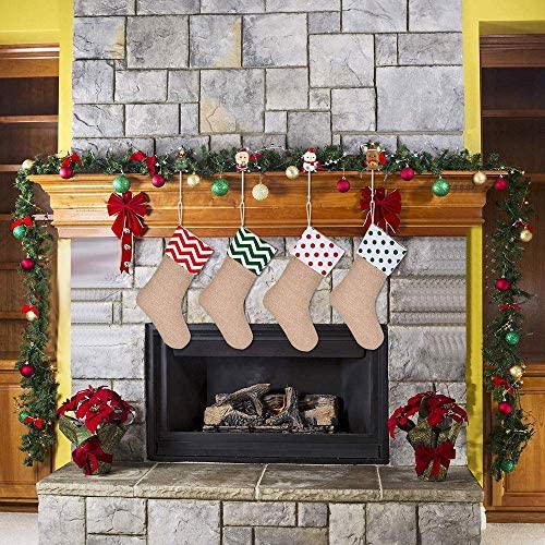 Ghopy 4 pcs Christmas Stocking Holders Fireplace Hooks Hanger Non-Slip Safety Hang Grip Mantel Hooks Mantle Hooks for Xmas Party Mantelpiece Decoration