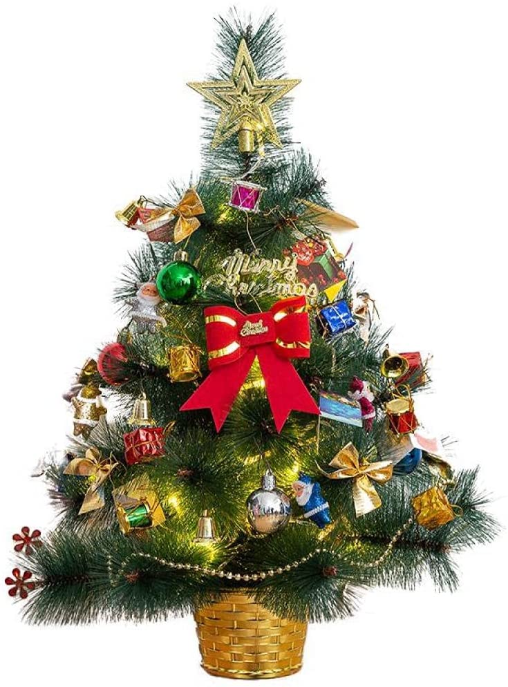 50cm Mini Decorated Christmas Tree W/ Lights+Small Accessories Table Decorations 