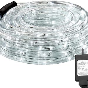 In LE 33ft 240 LED Rope Light Warm White Connectable Waterproof Low Voltage 