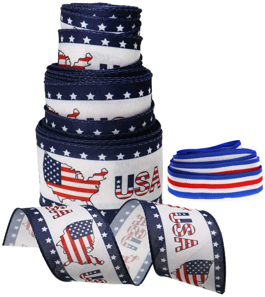 Details about   Patriotic Wired Garland Stars 25 Ft Red White Blue Silver Assorted Colors USA 