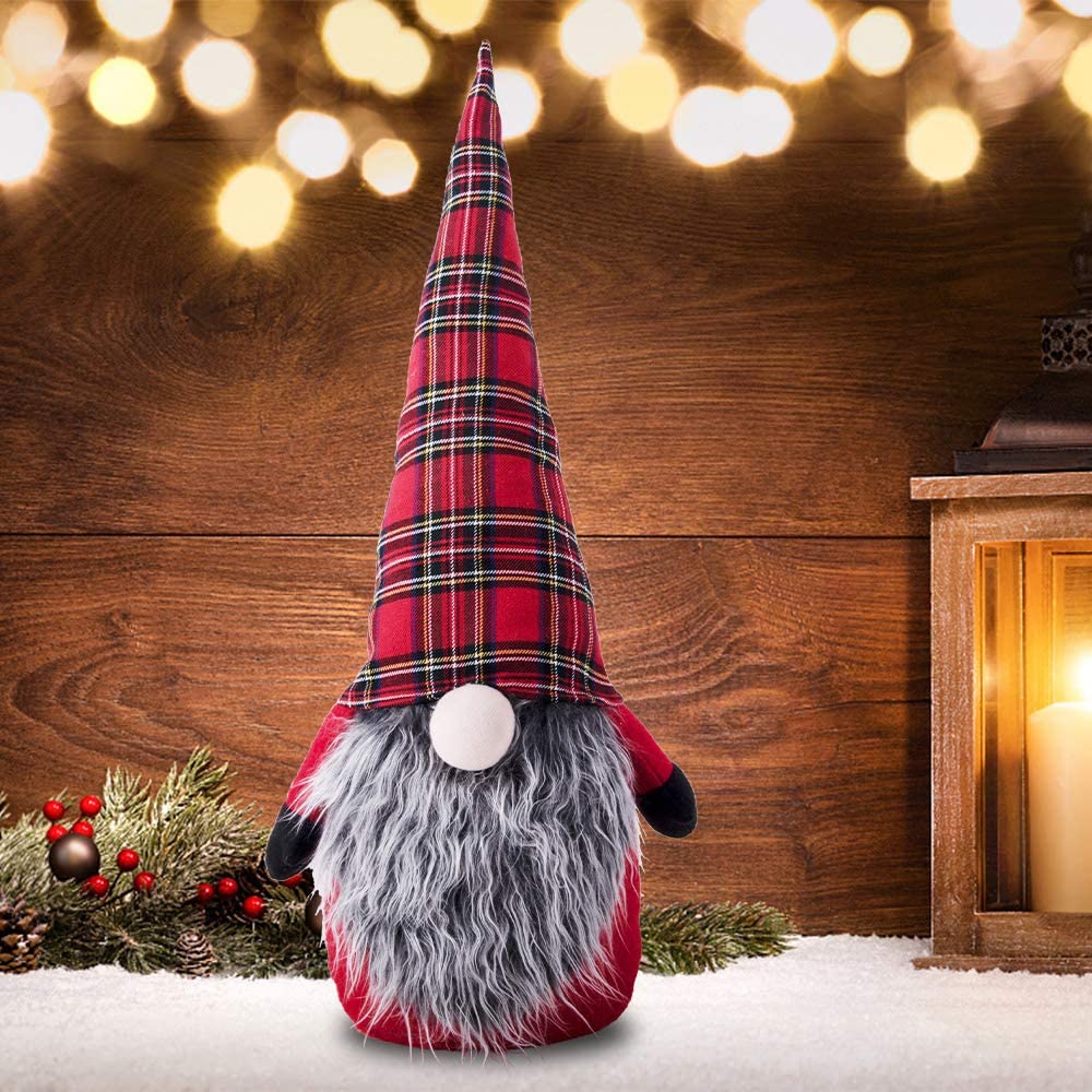 Handmade Tomte Plush Gnomes Christmas Gnome Holiday Decoration Home Deco red 