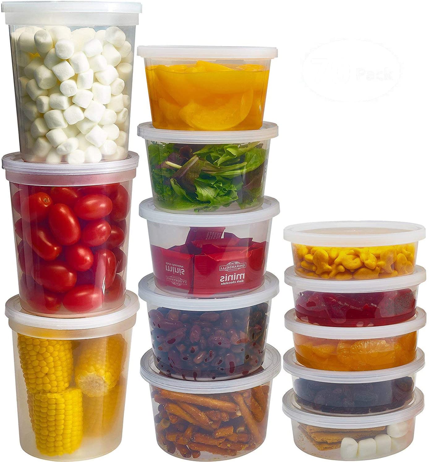 Deli Food Storage Containers Lids 48 Count Clear Take Out Travel Lunch Box 16 Oz 