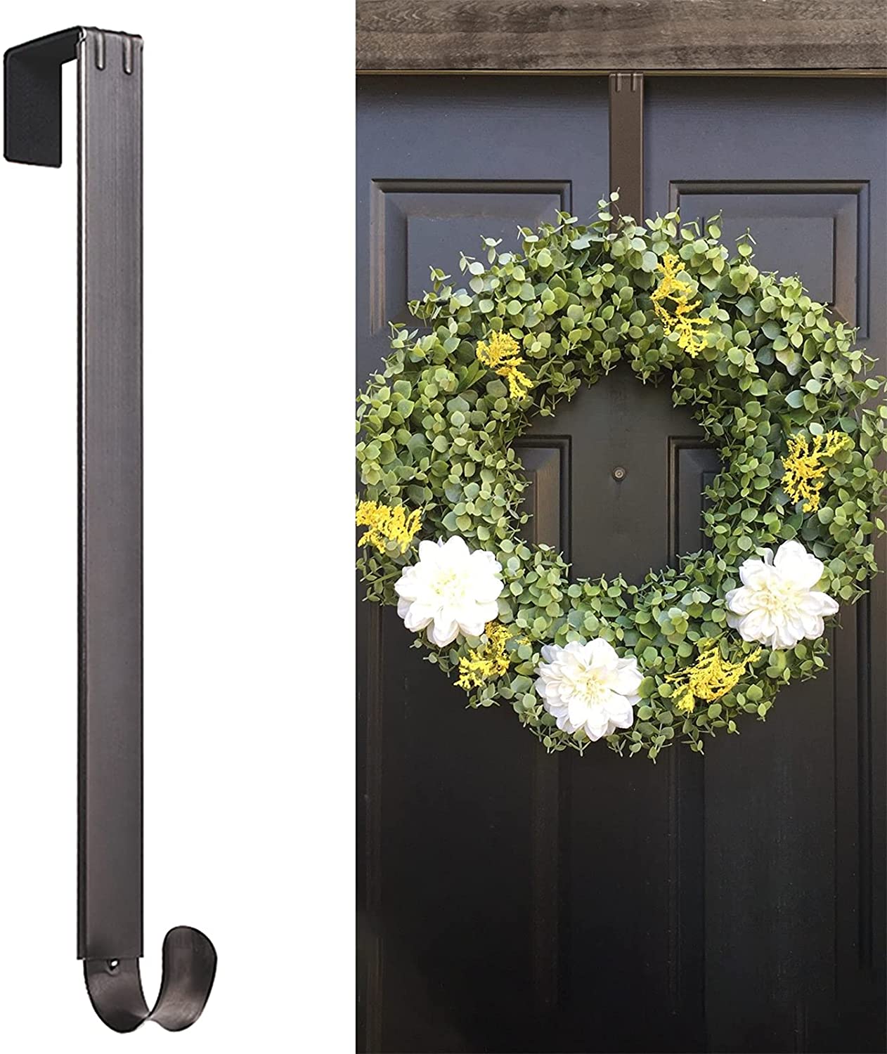 20lb Black-1 Pack Myfolrena Adjustable Wreath Hanger from 15-24Inch Metal Wreath Hook for Front Door 20lb Black-1 Pack Myfolrena Adjustable Wreath Hanger from 15-24Inch Metal Wreath Hook for Front Door