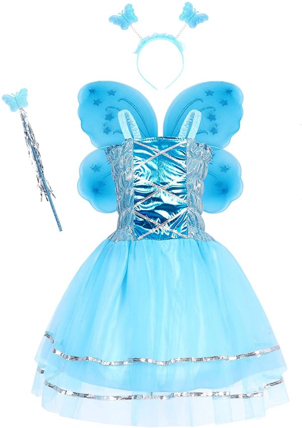 MetCuento Princess Costumes Girls Dress Up Kids Halloween Cosplay Birthday Party Outfit 