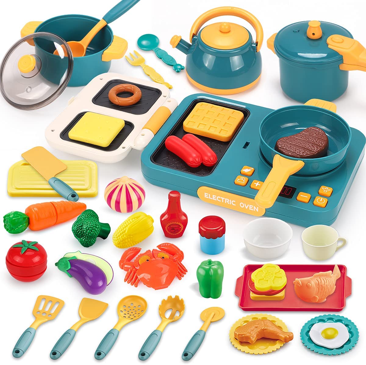 Kids Fun Play Food Cutting Set Kitchen Cooking Toys Role Play Pretend Gift 