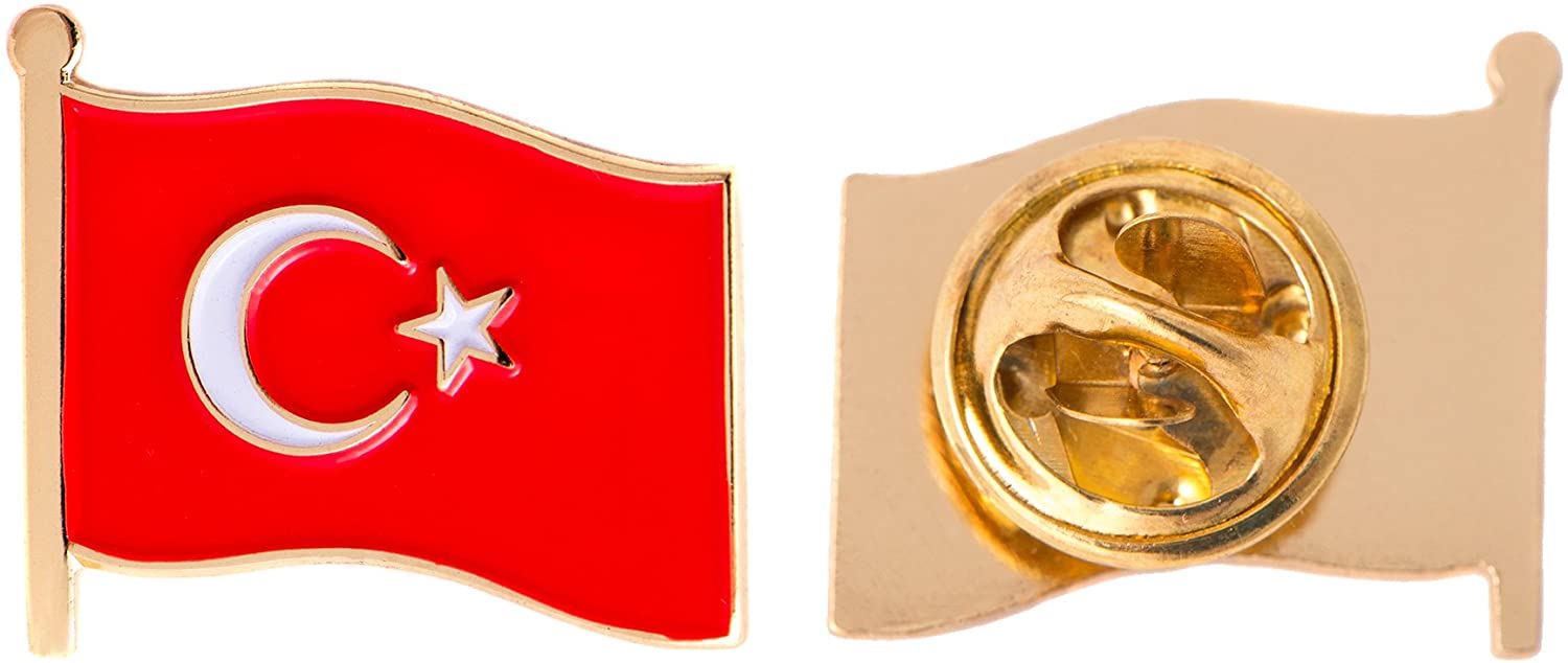 LOT OF 3 Turkey Flag Lapel Pins Turkish Flag Pin 