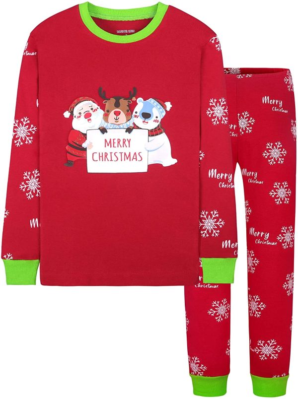 DAUGHTER QUEEN Christmas Pajamas for Boys & Girls Baby 18M-12 Toddler Kids 100% Cotton Pjs Set Sleepwear 