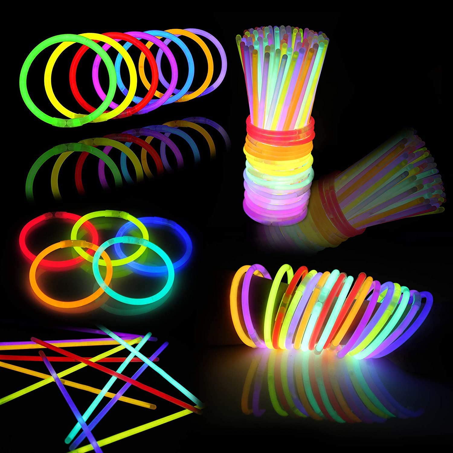 1/3/5 Pcs Glow Sticks Party Necklaces Light Assorted Lanyard Favors Neon Rave MS 