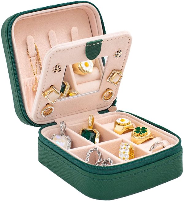 Travel jewelry case Travel jewelry box Travel Jewelry Organizer Small Jewelry  Organizer Box for Girls Women with Mirror (Green) – Homefurniturelife  Online Store