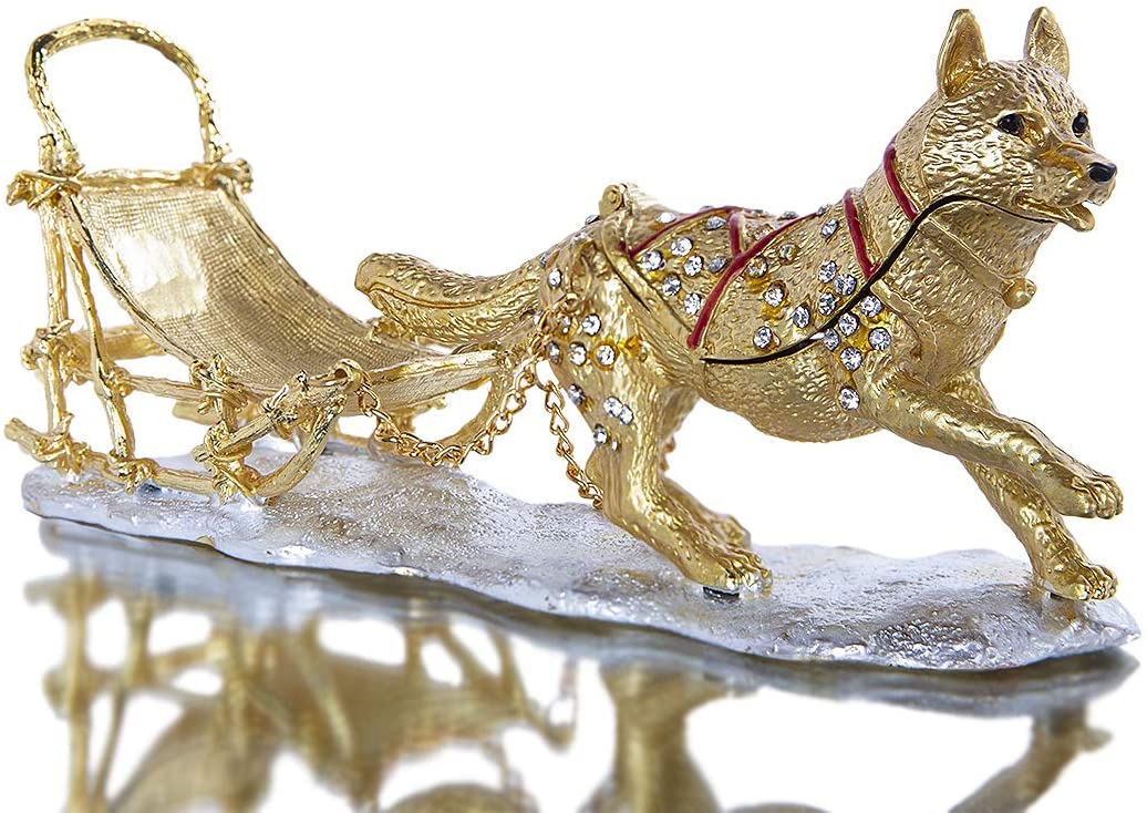 Sled Dog Figurine Trinket Boxes Hinged Collectible Crystals Jeweled Enameled Wolf Animal Jewelry Ring Holder Box – Homefurniturelife Online Store Sled Dog Figurine Trinket Boxes Hinged Collectible Crystals Jeweled Enameled Wolf Animal Jewelry Ring Holder Box – Homefurniturelife Online Store
