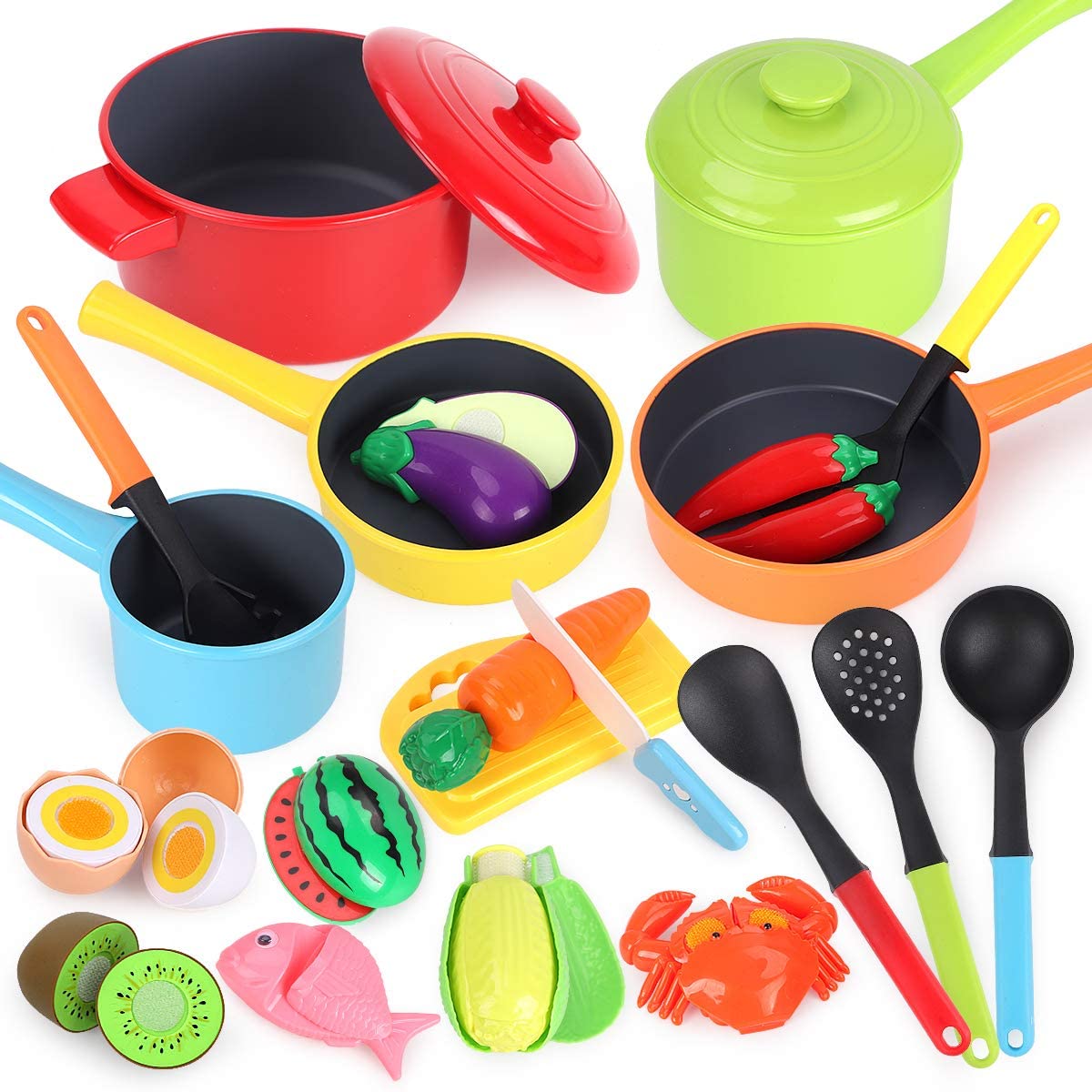 Kids Kitchen Utensils Cutting Fruit Vegetable Food Cooking Pretend Play Toys 