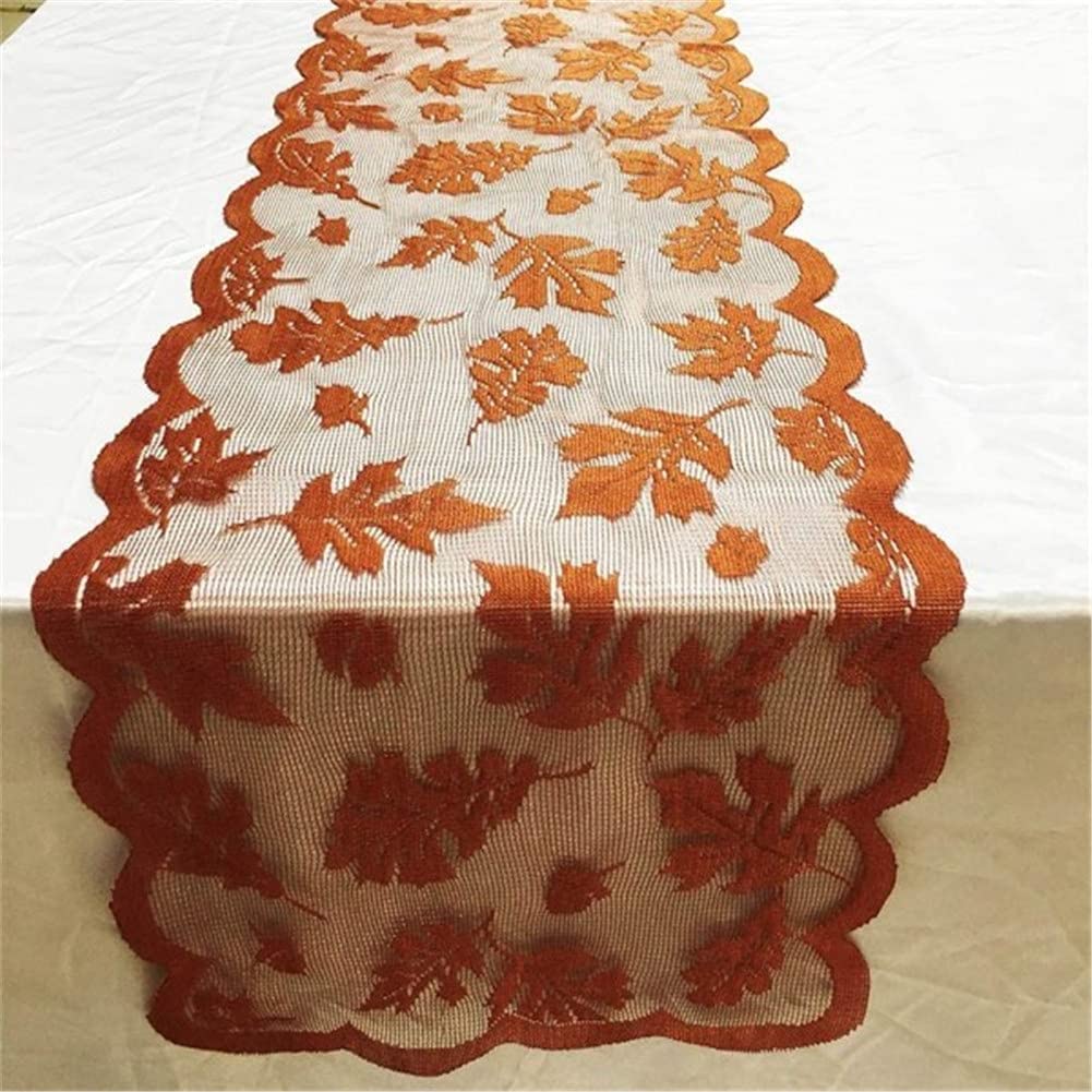 Fall Table Runner Fall Decor Thanksgiving Decorations 13 x 71 Inch for Home Decor,Maple Leaves Pumpkin Acorn Harvest Lace Table Runner Fall Decorative Gifts for Thanksgiving Dinner Party Supplies 