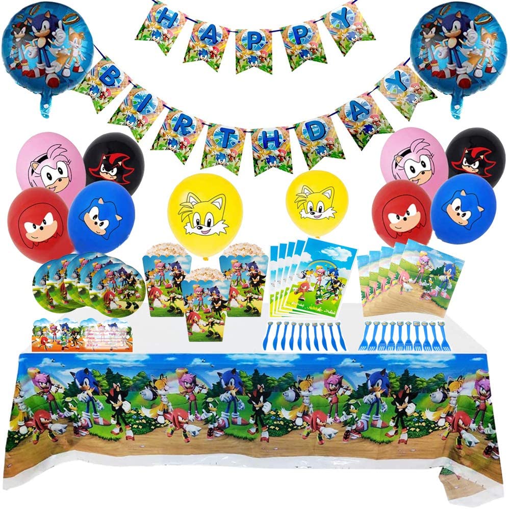 Boys Girls Birthday Party Paper Tableware Sonic The Hedgehog Napkins Decoration 