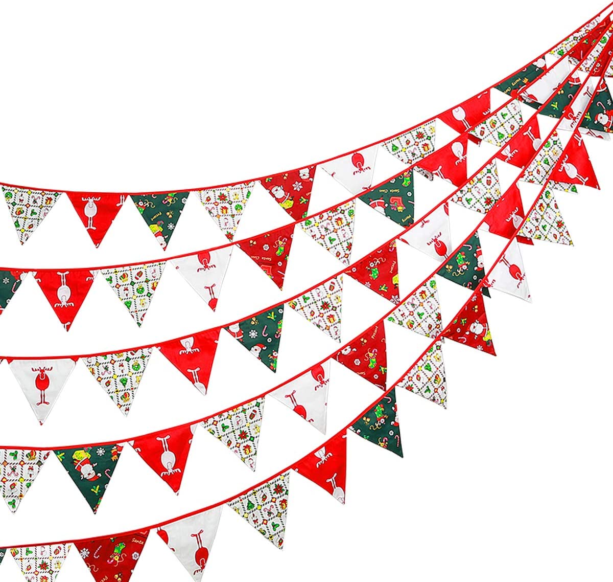 Christmas Theme Pennant Hanging Flags Banner Bunting Party Wall Window Decor 
