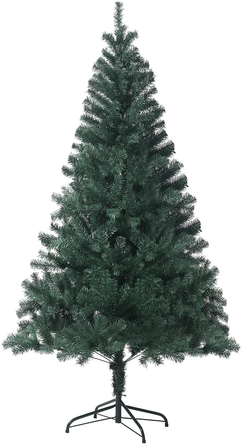 6ft Artificial Christmas Tree Bushy Green Metal Stand Xmas Home Decorations 