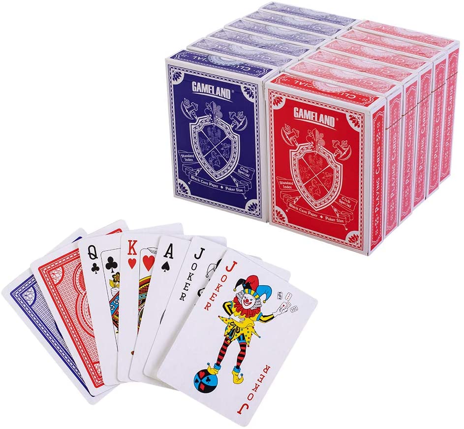12 Decks Hoyle Standard Poker Playing Cards 6 Red & 6 Blue Brand New Decks 