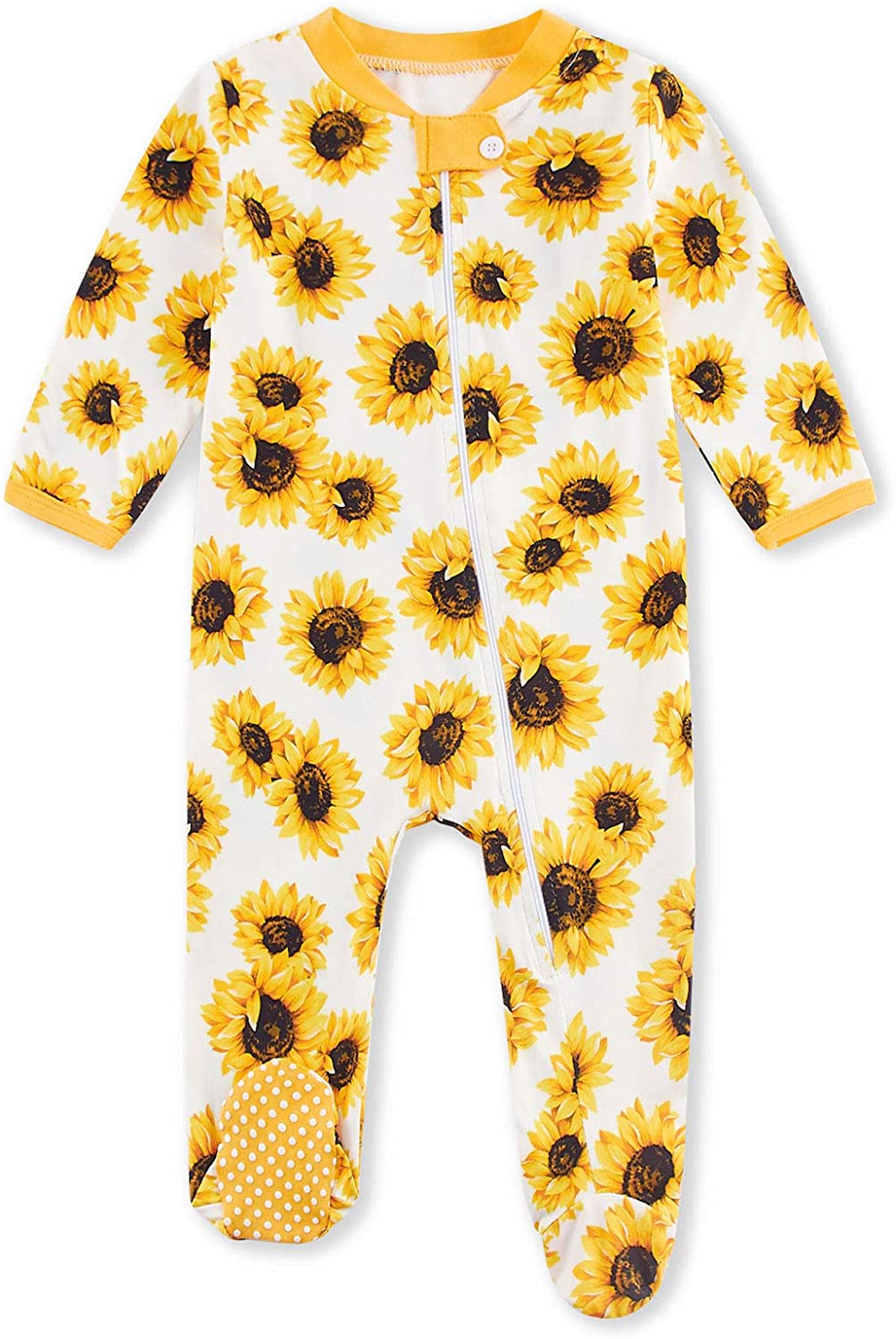 Baby Kids Sleep and Play Baby Cotton Sleeper Zip Front Footed Pajamas 0-12 Month