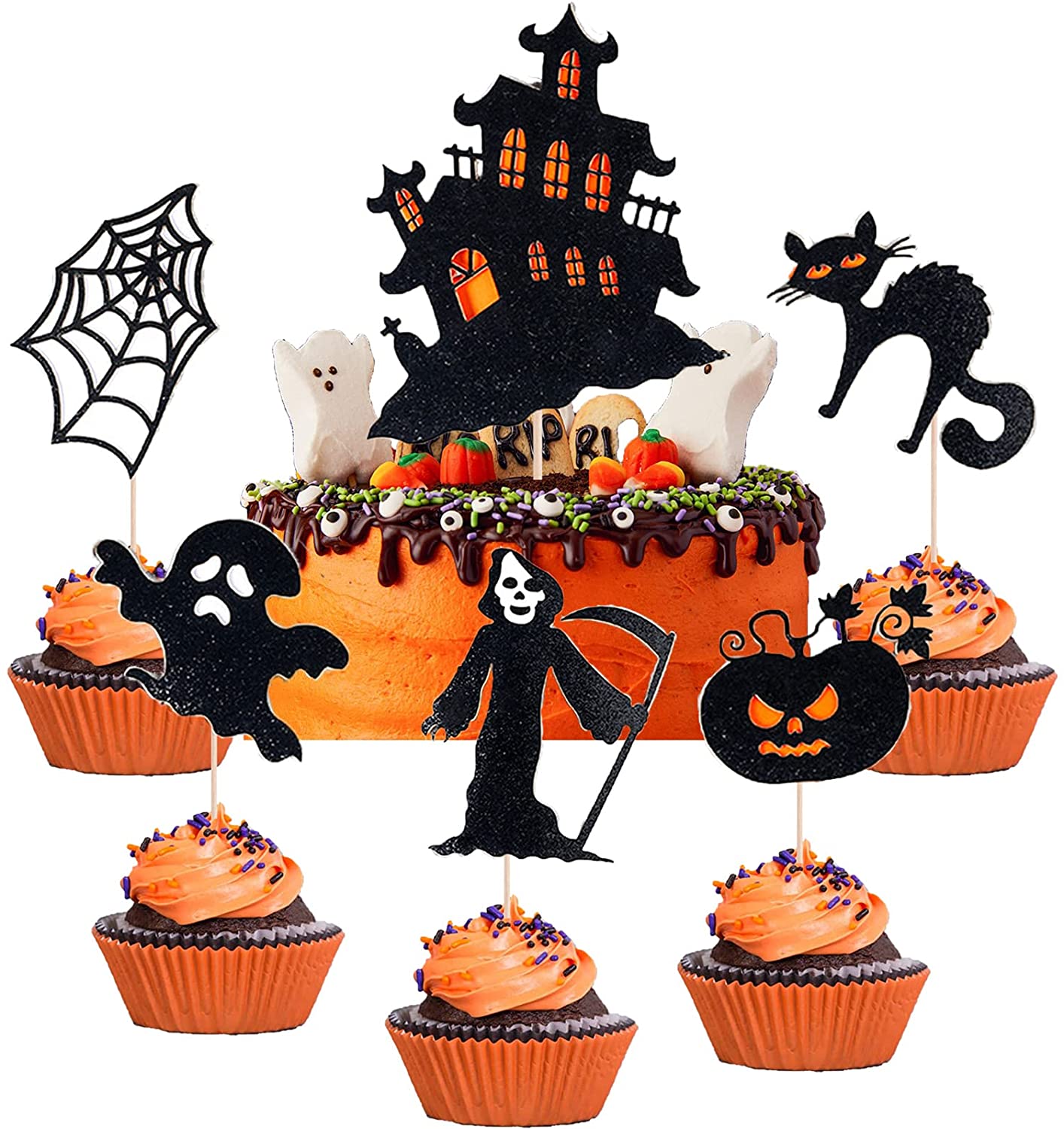 Halloween Cupcake toppers Assorted Set of 20 Halloween Cupcake toppers Assorted Set of 20