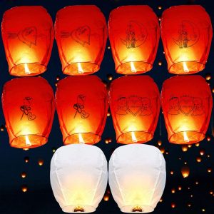 Details about   White Chinese Wishing Lanterns 10 Pack Paper Lantern Memories 100% Biodegradable 