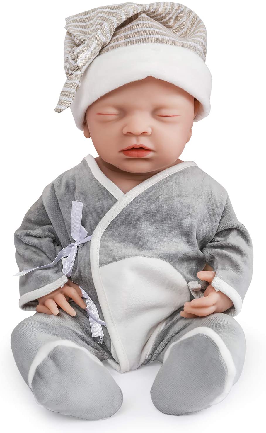 Full Silicone Reborn Baby Doll Newborn Lifelike Realistic Toy for Lover/ Mum 18" 