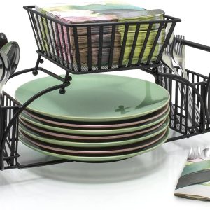 Sorbus Utensil Caddy  Use For Napkin Cutlery Plate Holder Stackable Flatware 