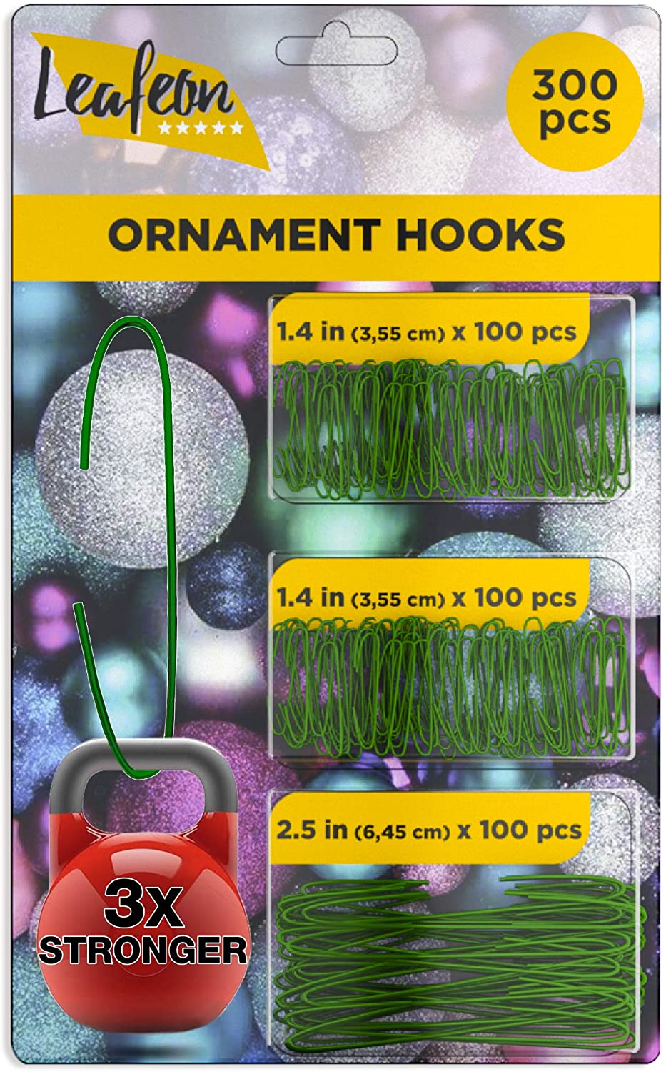 ORNAMENT HOOK GREEN  300 PER PACKAGE LOT OF 3 