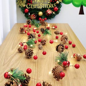 Pine Cone LED String Fairy Lights Battery Christmas Tree Garland Party Decor US 