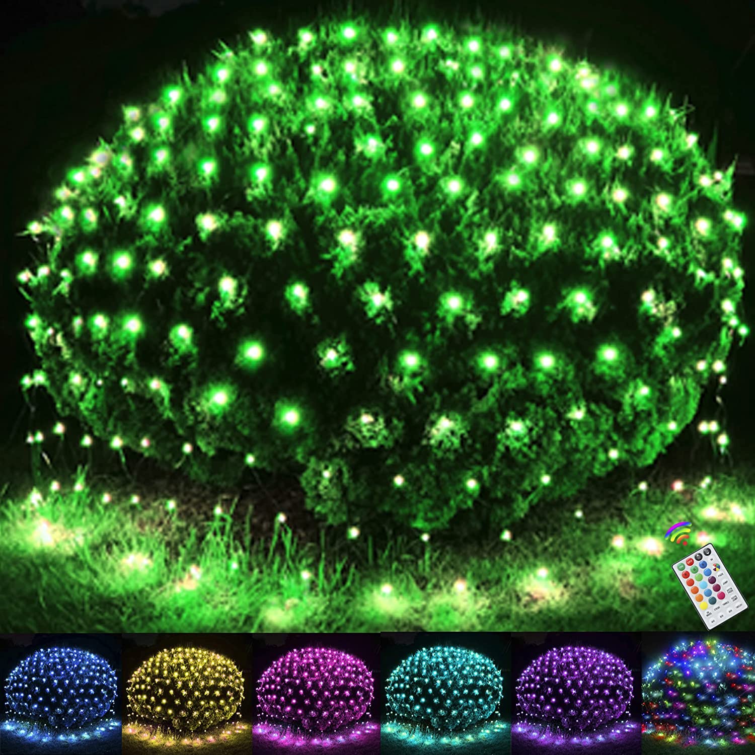 US LED Net Mesh String Fairy Light Outdoor Waterproof Xmas Wedding Party Decor 