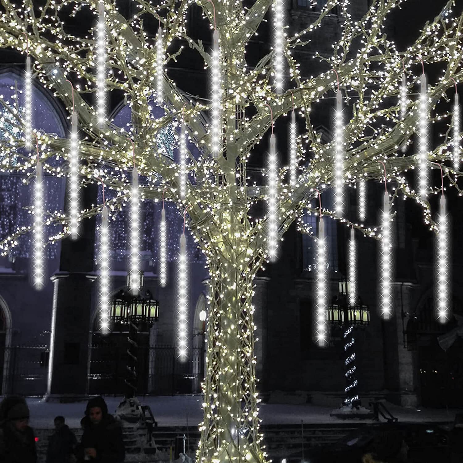 Lights Meteor Shower Rain Icicle Snowfall Christmas Tree String Lights Decor 