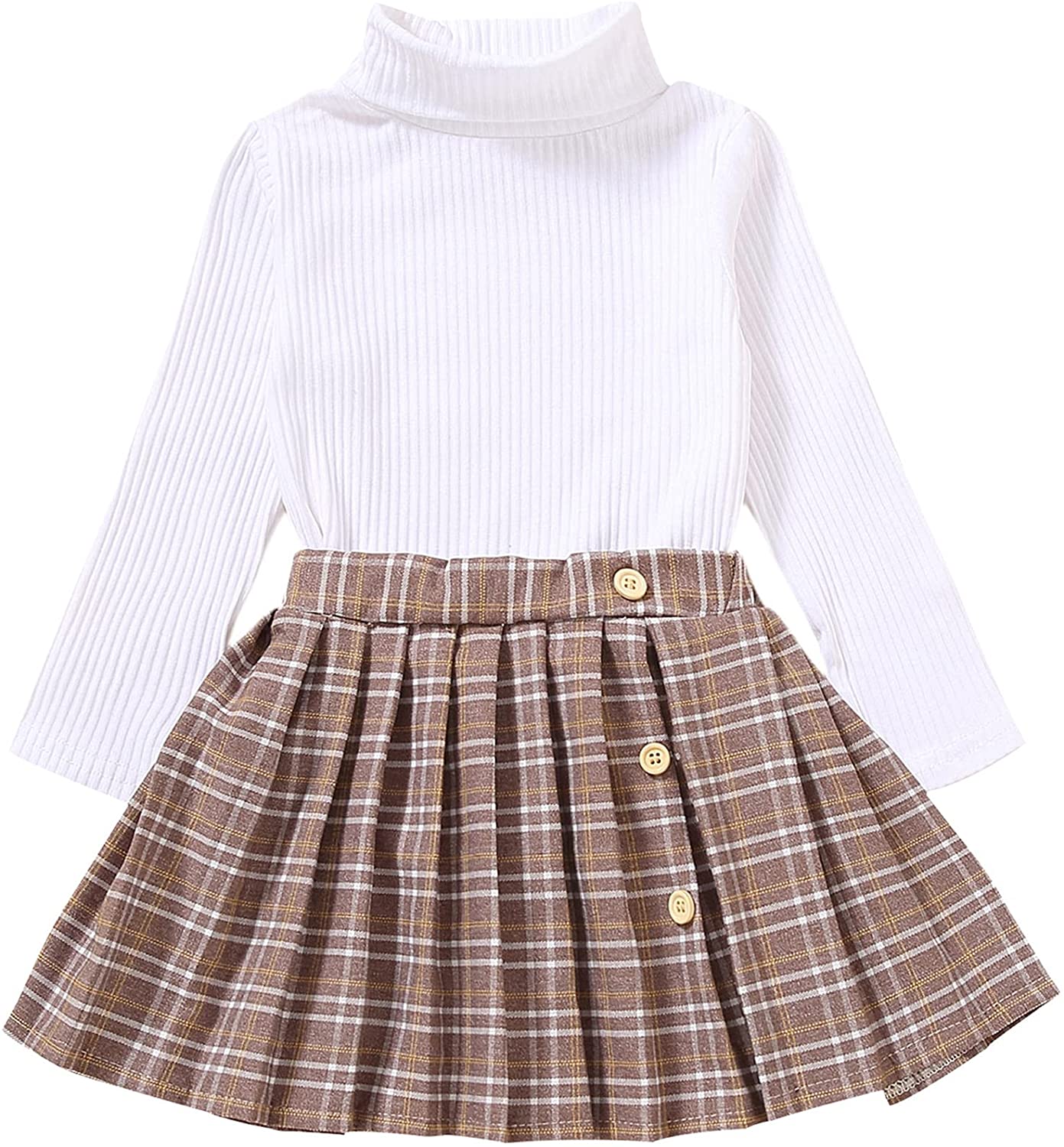 Dress Set 2PCS Kids Girls Skirt T-shirt Outfits Clothes Toddler Causal Tops