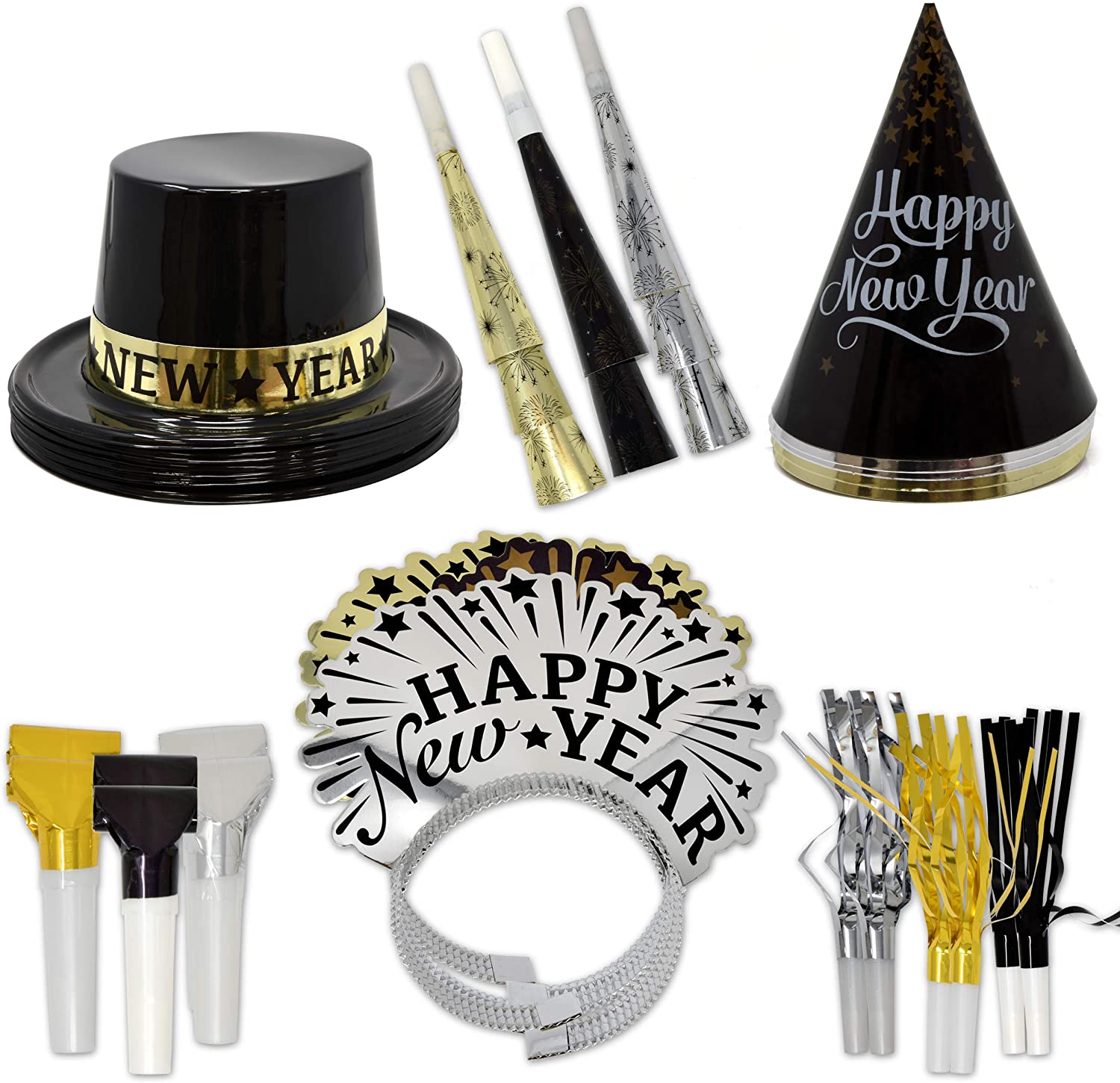 HAPPY NEW YEAR TIARAS HEADBANDS New Year's Eve Party Adult Holiday 1-7A 12 pcs 